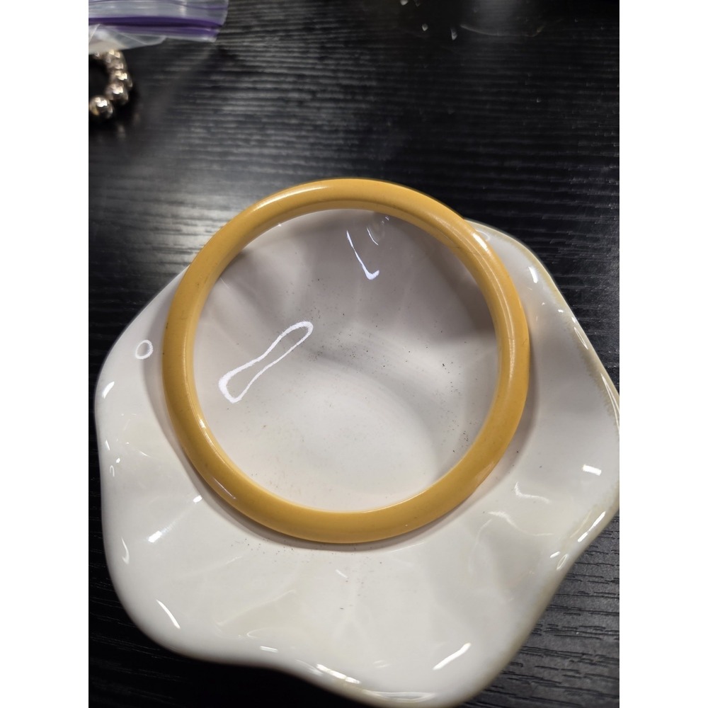 Vintage Butterscotch Bakelite Bangle Bracelet Round Tested Fibrous 7in 7.35g